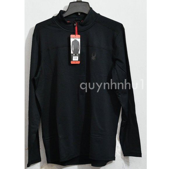 NWT Spyder Men’s 1/4 zip pullovers in  black - Picture 2 of 6